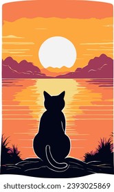 Diseño de ilustraciones vectoriales de observación de gatos cortos