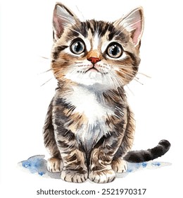 Lindos gato aquarela clipart isolado fundo branco 