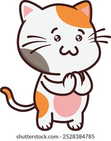 Cute Cat with Watery Eyes Illustration