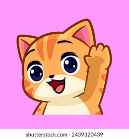 a cute cat waving hand