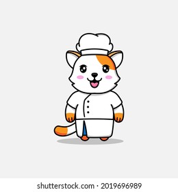 Un gato lindo con uniforme de chef