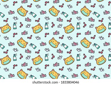 Cute Cat Wear Gefechtsmaske Muster