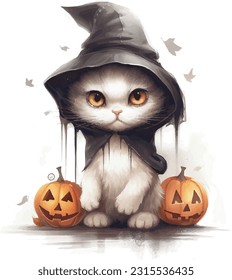 cute cat wearing Halloween costume