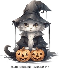 cute cat wearing Halloween costume