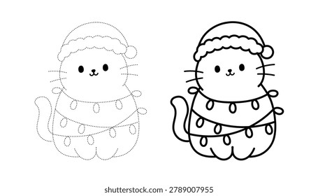 Cute Cat Wearing Santa