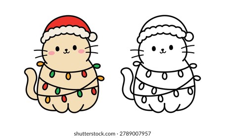 Cute Cat Wearing Santa
