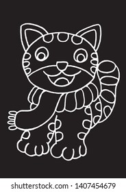 cute cat wearing a scarf in the neck