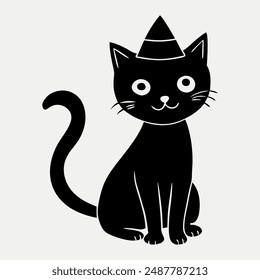 A cute cat wearing a tiny hat