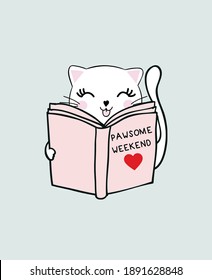 slogan del fin de semana del gato lindo 