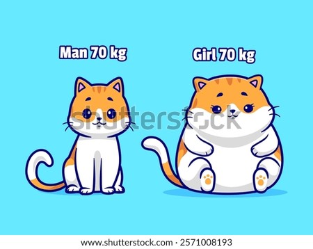 Cute Cat Weight Cartoon Vector Icon Illustration. Animal Nature Icon Concept Isolated Premium Vector. Flat Cartoon 
Style 