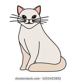 cute cat white isolated icon vector illustration design
