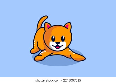 cute cat who is sitting happily