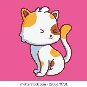 cute cat wink. isolated cartoon animal illustration. Flat Style Sticker Icon Design Premium Logo vector. Mascot Character