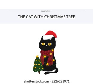 Cute Cat winter scarf Christmas Eve