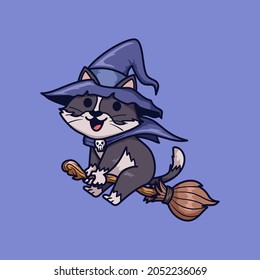 Cute Cat the Witch Theme, day of the dead