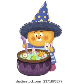 Cute cat wizard for Halloween.