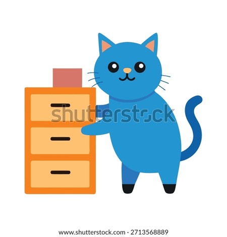 Cute cat working as office manager with checklist, managing tasks efficiently while adding playful charm to professional modern vector office illustrations.