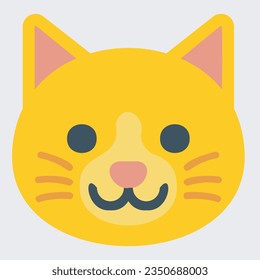 Cute Cat yellow color with gray background