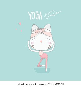 cute cat with yoga pases
