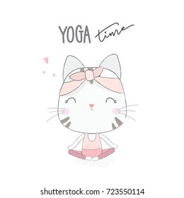 un lindo gato con pasadas de yoga