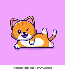 Cute Cat Yoga Pose Cartoon Vector Icon Illustration. Animal Nature Icon Concept Isolated Premium Vector. Flat Cartoon Style