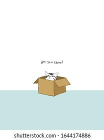 lindo gato - estás ahí - ilustración vectorial .eps