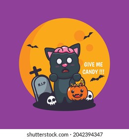 cute cat zombie want candy
