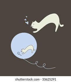 cute cate greetings card template