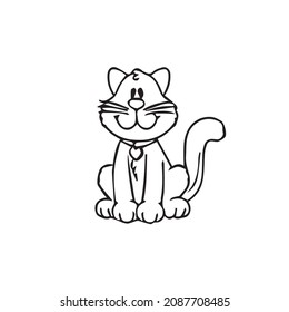 Cute cate very good and coloring page and children book cartoon 