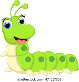 Cute Caterpillar Cartoon Stock Vector (Royalty Free) 474817858 ...