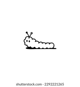 cute caterpillar doodle illustration vector