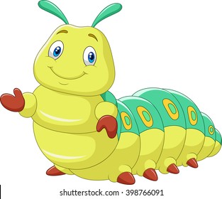 Cute caterpillar presenting