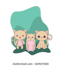 cute cats animals isolated icon