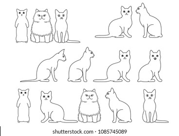 cute cats border set