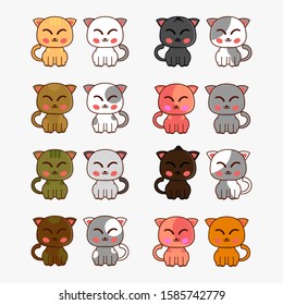 cute cats cartoon design collection