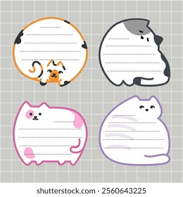 cute cats cartoon memo design