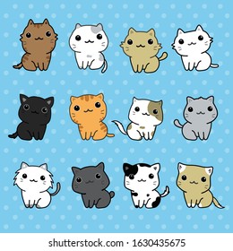 Cute Cats Cartoon Vector Set Stock Vector (Royalty Free) 1502011304 ...