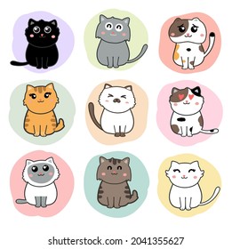 vector de dibujos animados para gatos lindos
