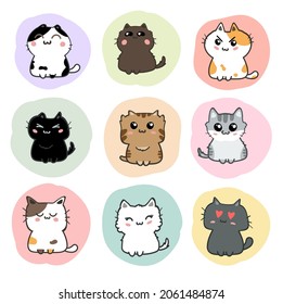 vector de dibujos animados para gatos lindos