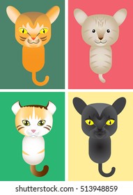 Cute cats, cartoon Vector 