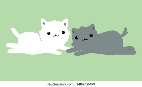 cute cats cartoon vector set