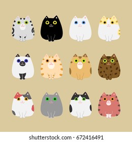 cute cats coloring variations