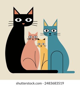 cute cats design, vector illustration graphic flat style