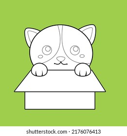 Cute Cats Digital Stamp black and white