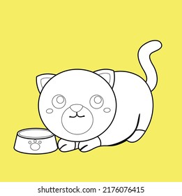 Cute Cats Digital Stamp black and white