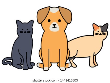 cute cats and dog mascots adorables characters