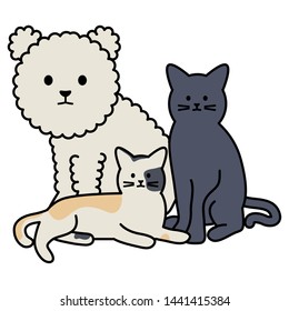 cute cats and dog mascots adorables characters