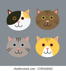 Ilustración de diseño plano de gatos de corte