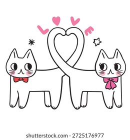 Gatos Bonitos Formando Forma De Coração Com Caudas.