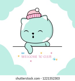 Cute cats hand drawn style. Vector illustration design.